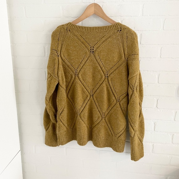 Anthro x Ichi Cable Knit Sweater Chunky Crew Neck Size M Oversized - Picture 12 of 15